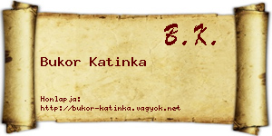 Bukor Katinka névjegykártya